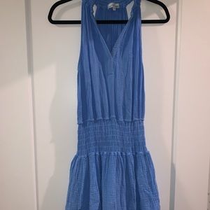 RUFFLED BLUE PREPPY DRESS